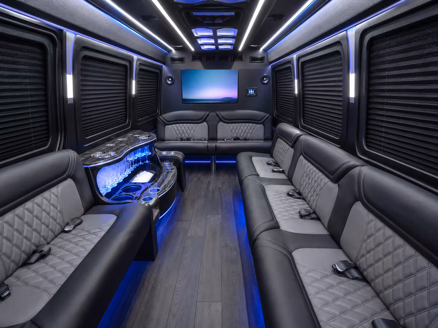 livonia 20 passenger party bus inside